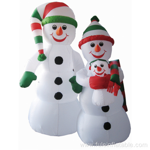 Holiday inflatable snowman family for Christmas decoration